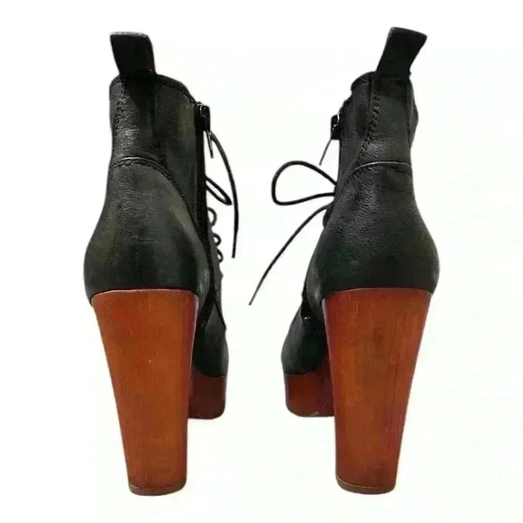 Lucky Brand TAFARI leather platform lace-up ankle booties – black, size 7.5 - Picture 5 of 8